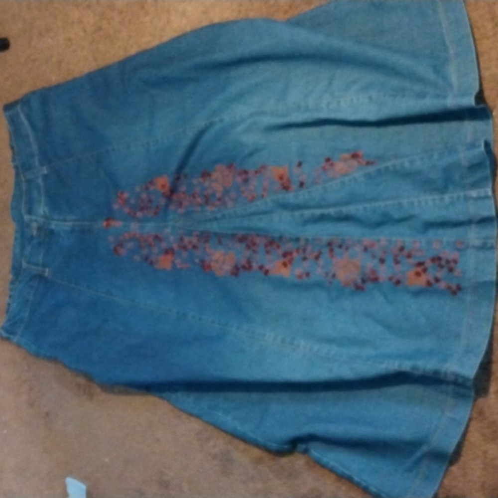 ASHRO Size 18 long blue denim skirt